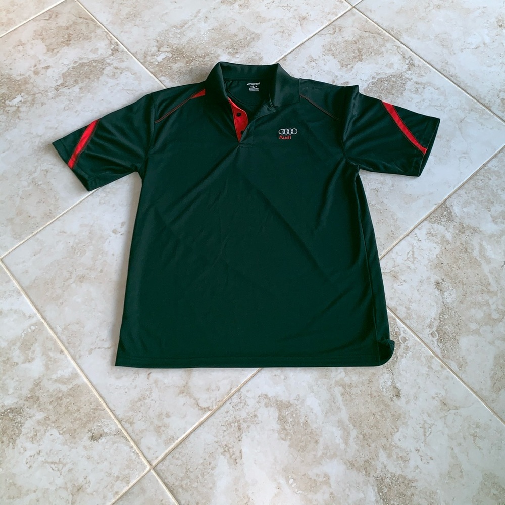 Men’s Black & Red Audi Tonix Golf Polo - Size L